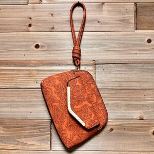 Wristlet clutch faux leather purse by Cato